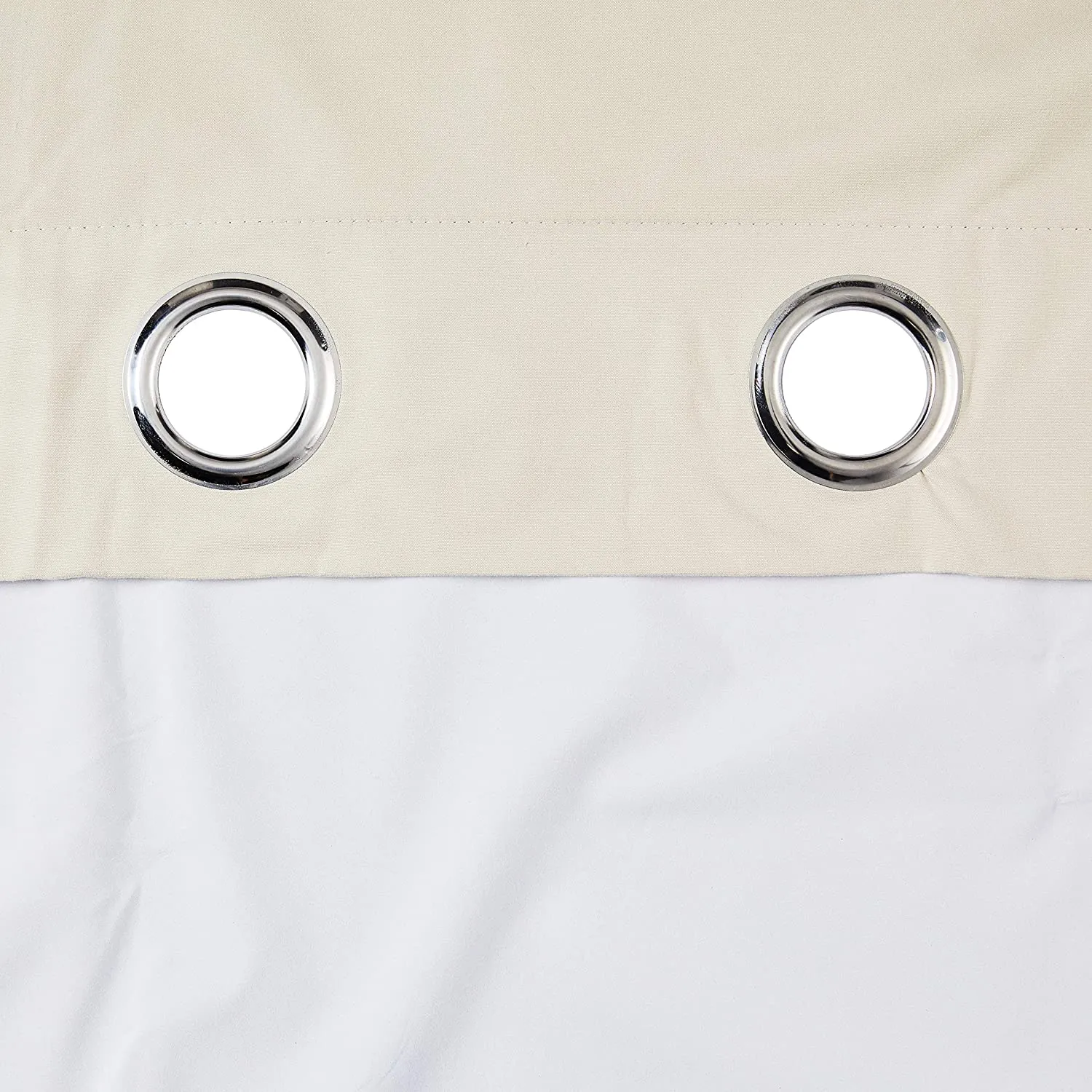 New Amazon Basics Room Darkening Blackout Window Curtains with Grommets - 54 x 84-Inch, Beige, 2 Panels with tie backs