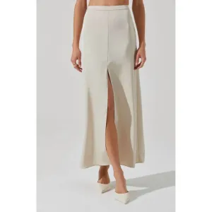 NEW ASTR vitella satin maxi skirt in ecru