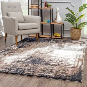 New Retro shag Area Rug by Sun shine Rugs in Browns, Ivory, 2 Ft 8 inch X 4 Ft 11 inch