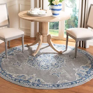 NEW Safavieh Brentwood Collection BNT867G Medallion Distressed Area Rug, 3' Round, Light Grey/Blue