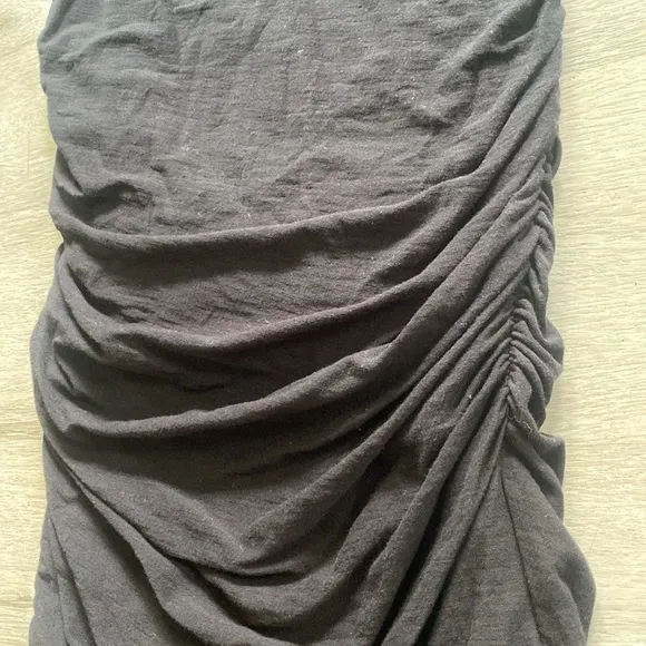 NWT James Perse Asymmetrical Bodycon Bare Shoulder Ruched Mini Dress