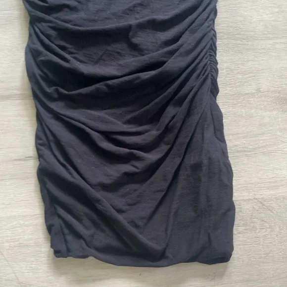NWT James Perse Asymmetrical Bodycon Bare Shoulder Ruched Mini Dress
