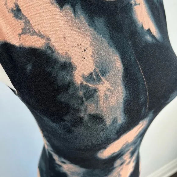 NWT Zara Thin Knit Tie Dye Long Fitted Maxi Dress Size XS S
