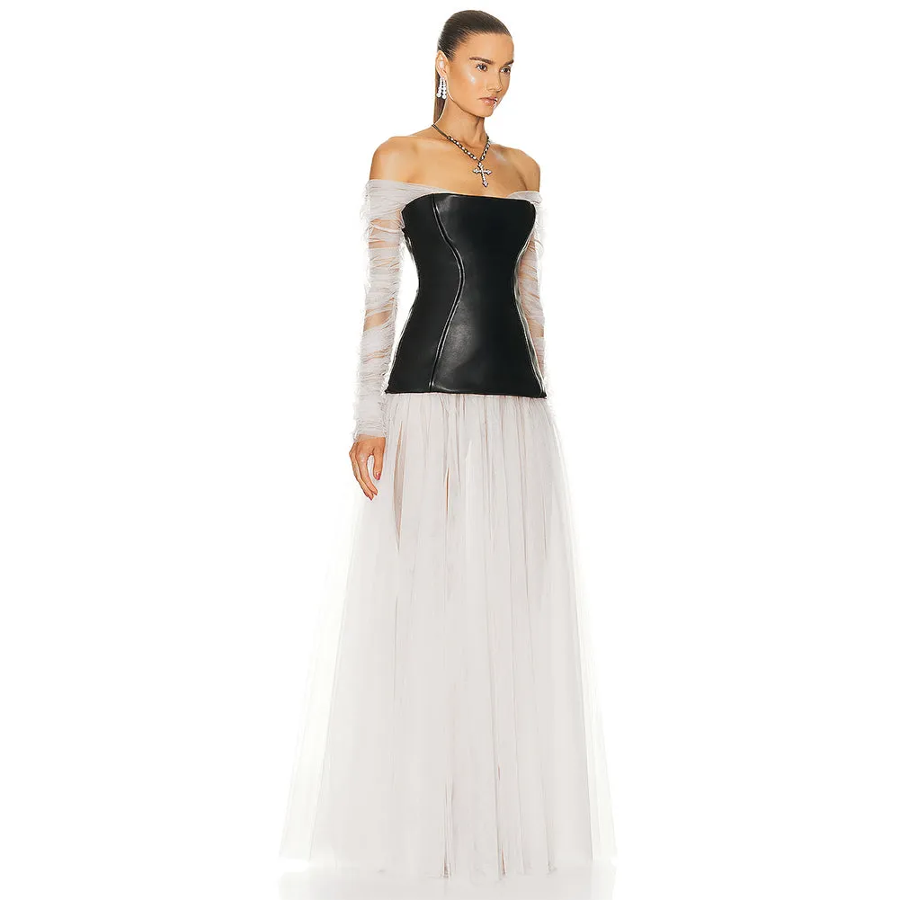 Off Shoulder Gauze Maxi Dress BD2472