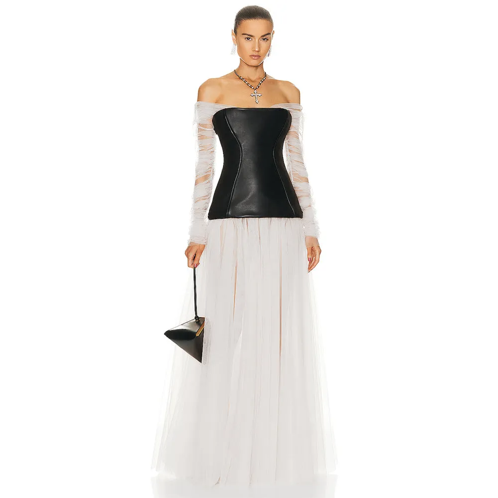 Off Shoulder Gauze Maxi Dress BD2472