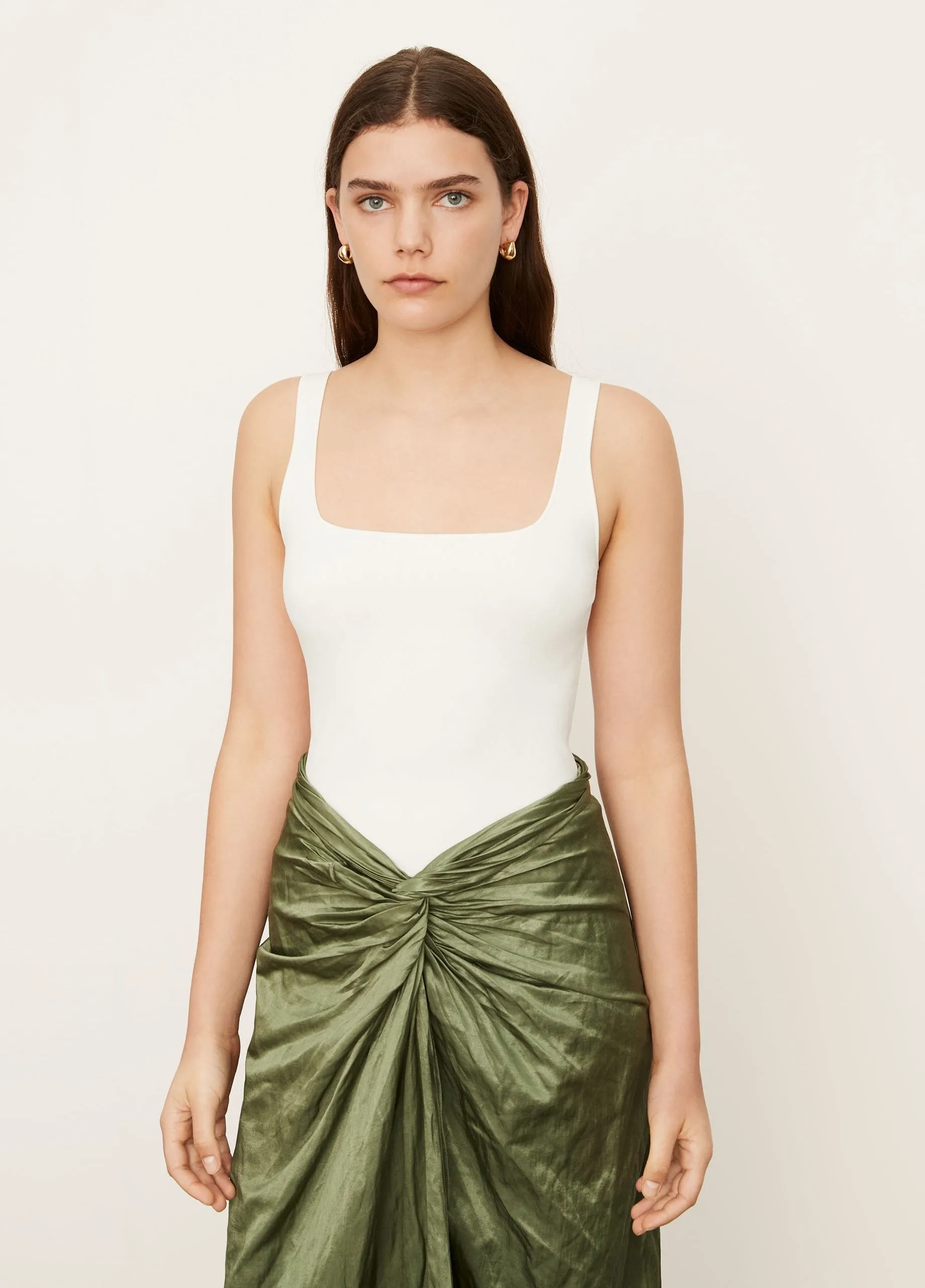 Off White Square Front Cami