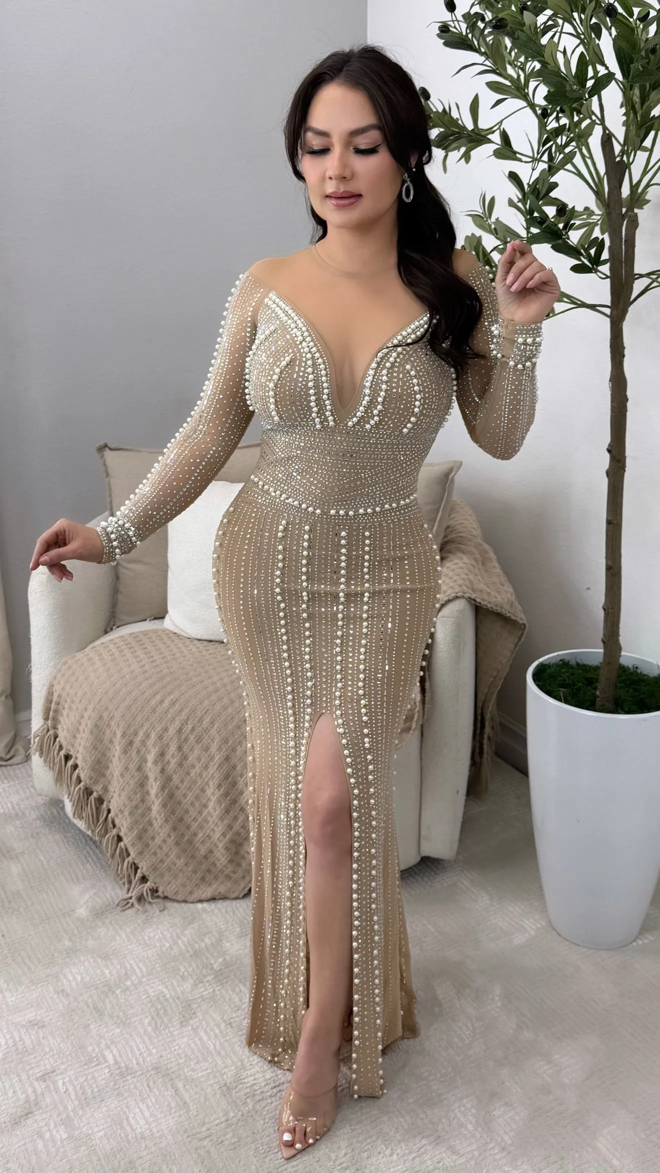 OLYMPIA NUDE DRESS