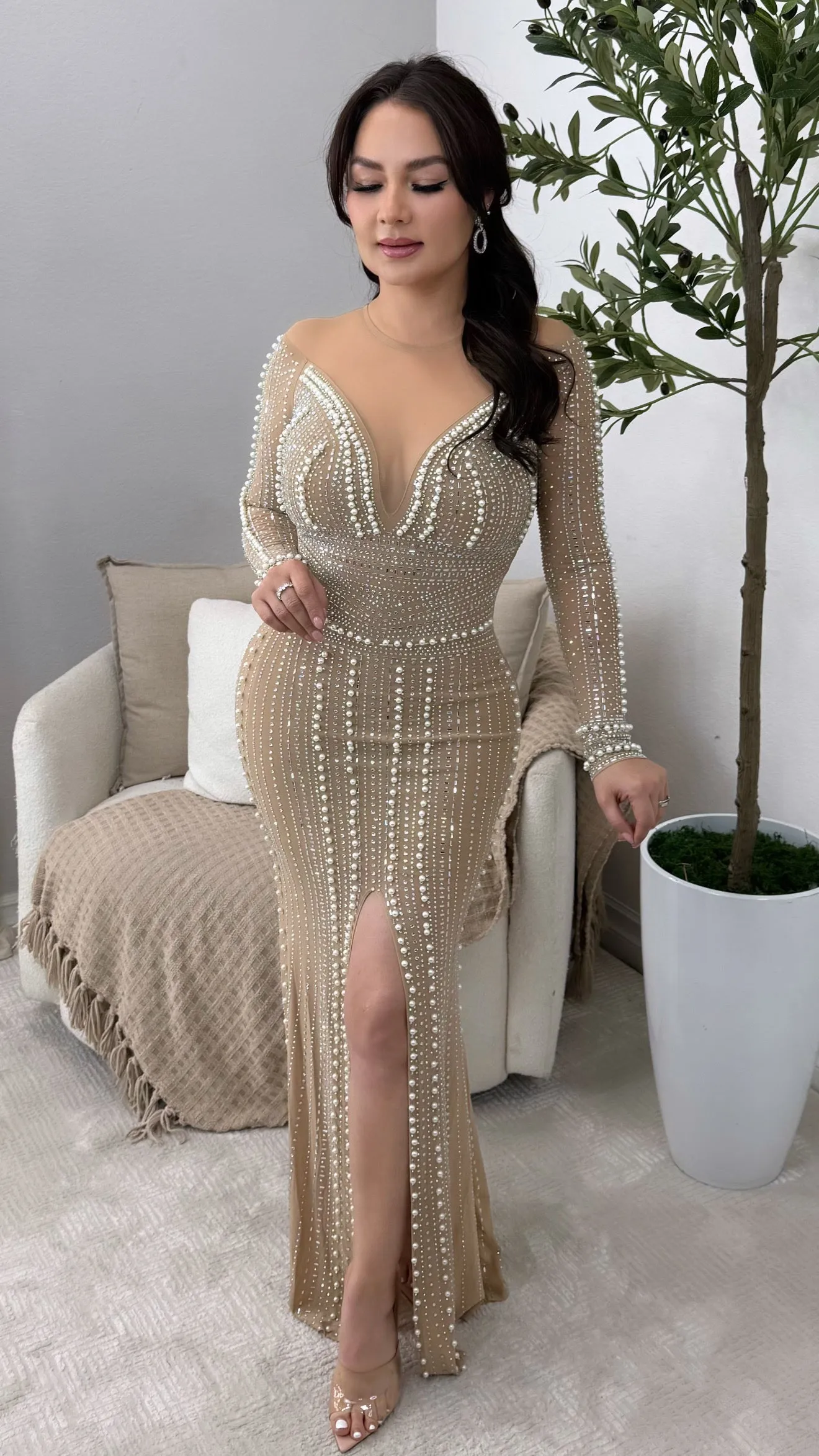 OLYMPIA NUDE DRESS