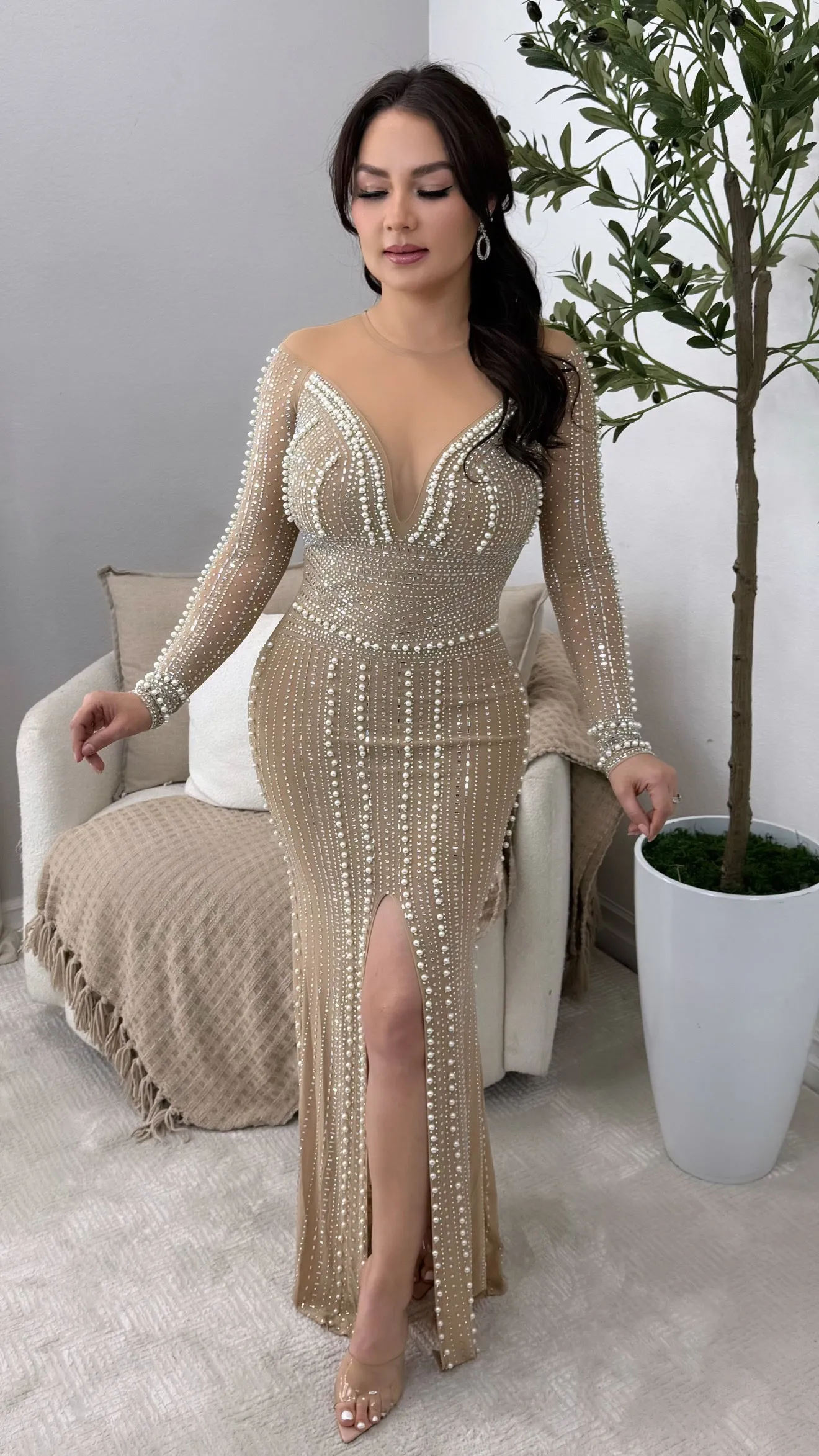 OLYMPIA NUDE DRESS