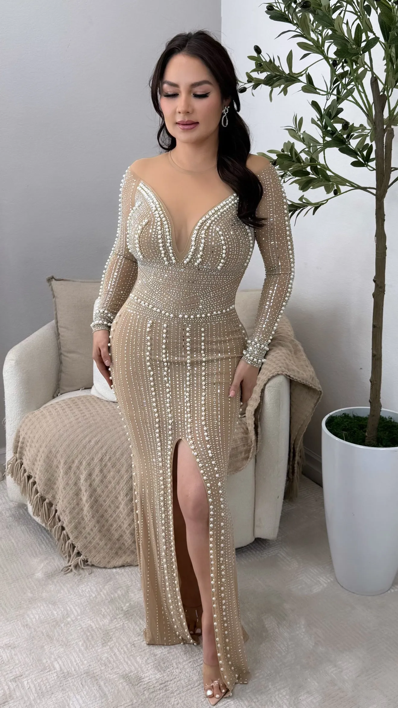 OLYMPIA NUDE DRESS