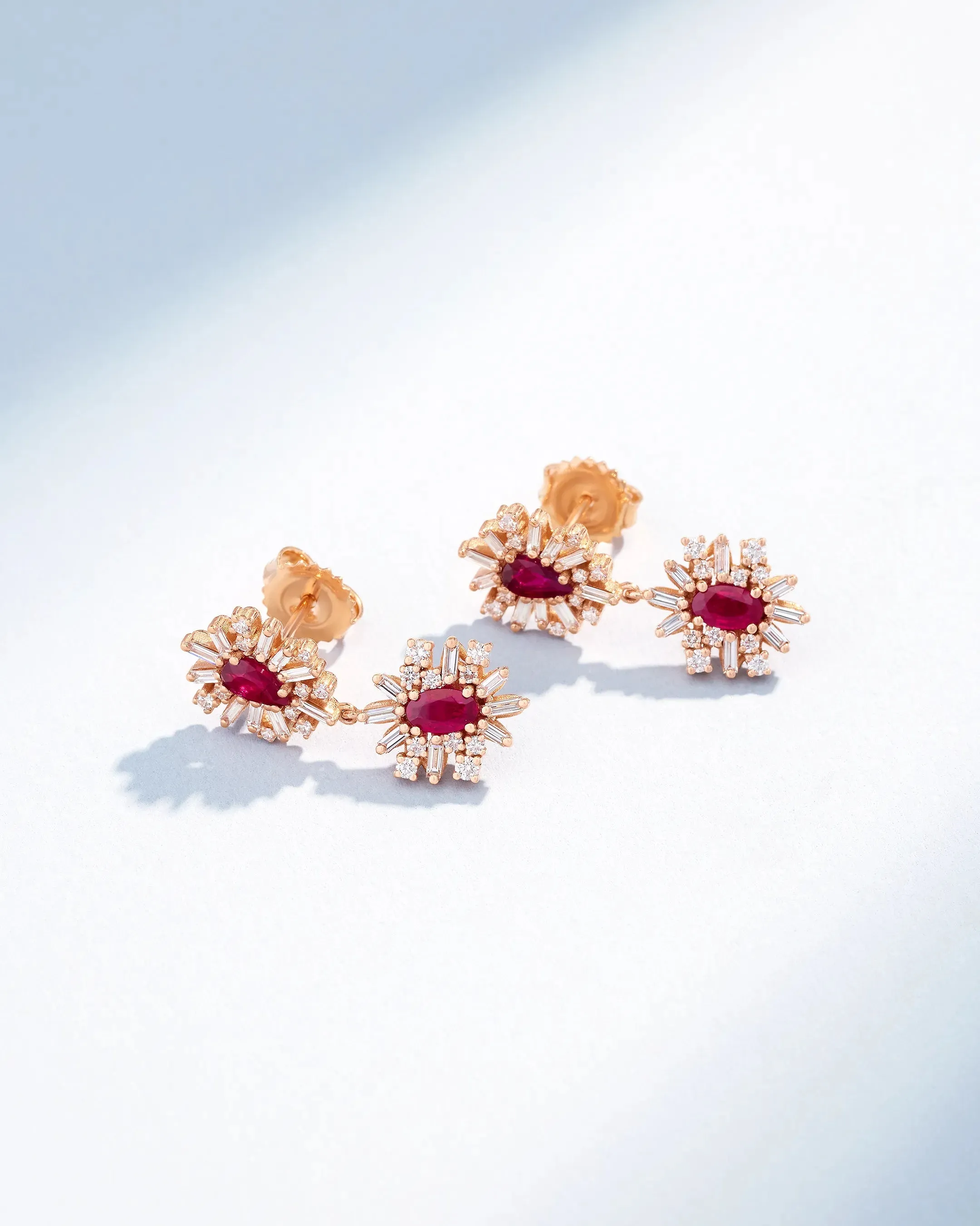 One of a Kind Mini Ruby Drop Earrings