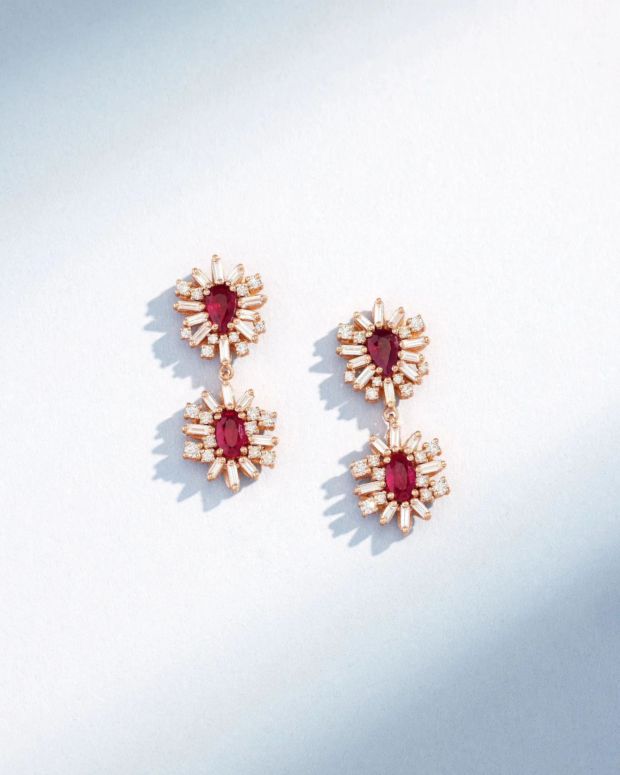 One of a Kind Mini Ruby Drop Earrings