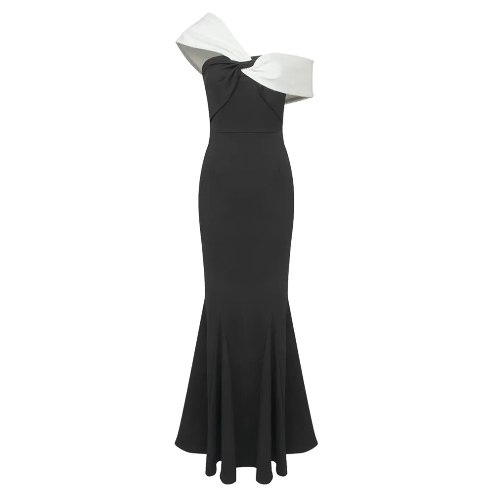 One Shoulder Sleeveless Slit Maxi Bodycon Dress BD2452