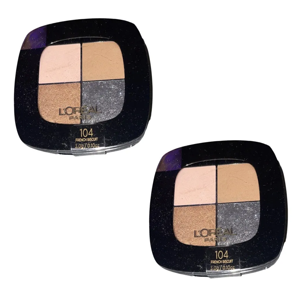 Pack of 2 L'Oreal Paris Colour Riche Pocket Palette Eye Shadow, French Biscuit 104