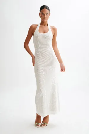 Patrizia Knit Halter Maxi Dress - Ivory
