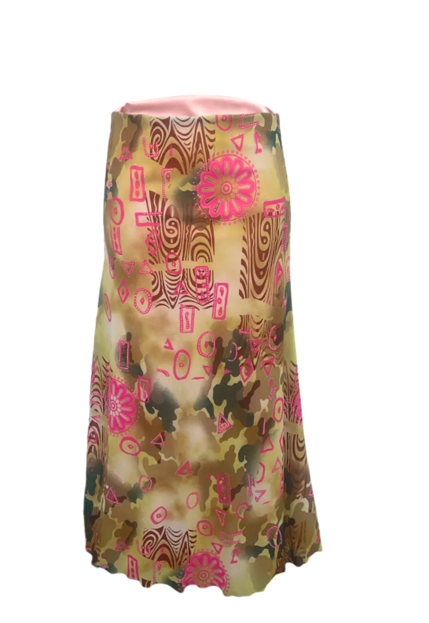 PINK SWIRL FULL LINED MESH SKIRT