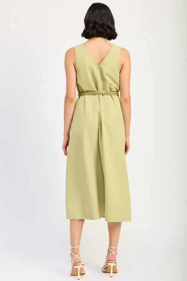 Pleated Maxi w/ Leather Belt