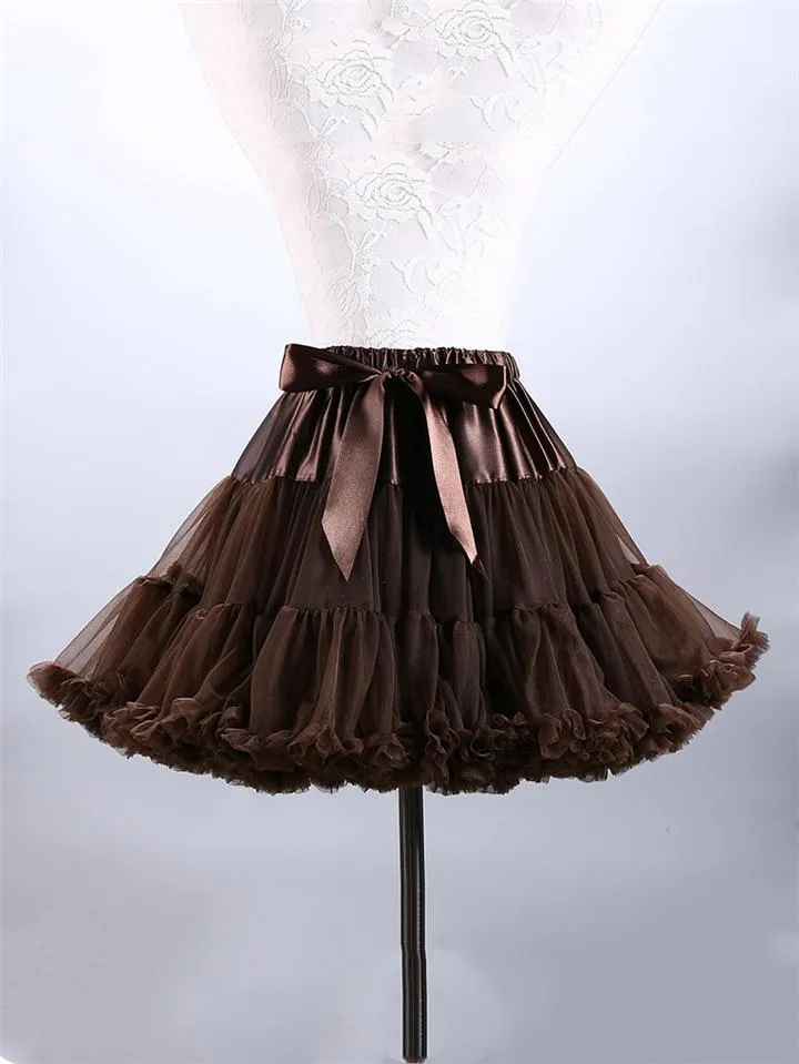 Pretty Ballet Elastic Waistband Tulle Mini Flared Tutu Skirt