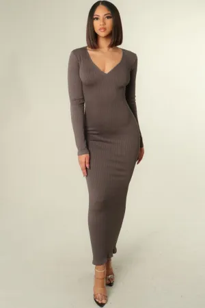 "Hot Mama" Stretch Midi Dress - Charcoal