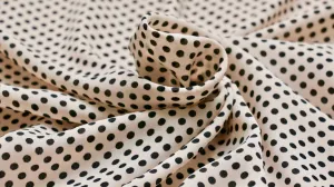 REMNANT 0.70m x 1.48m - PRINTED GEORGETTE FABRIC - Polka Dot Design