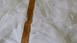 REMNANT 0.85m x 1.50m - STRETCHY CHIFFON FABRIC - White Colour - Light Weight