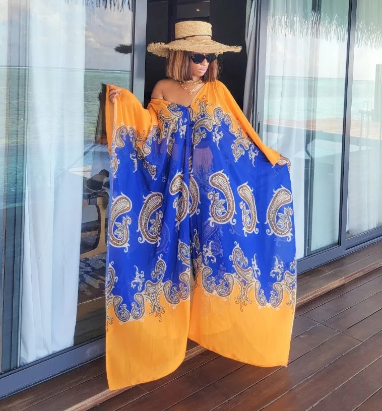 Rich Queen Florals- 2pc KIMONO TOP/Pant SET (NEW)