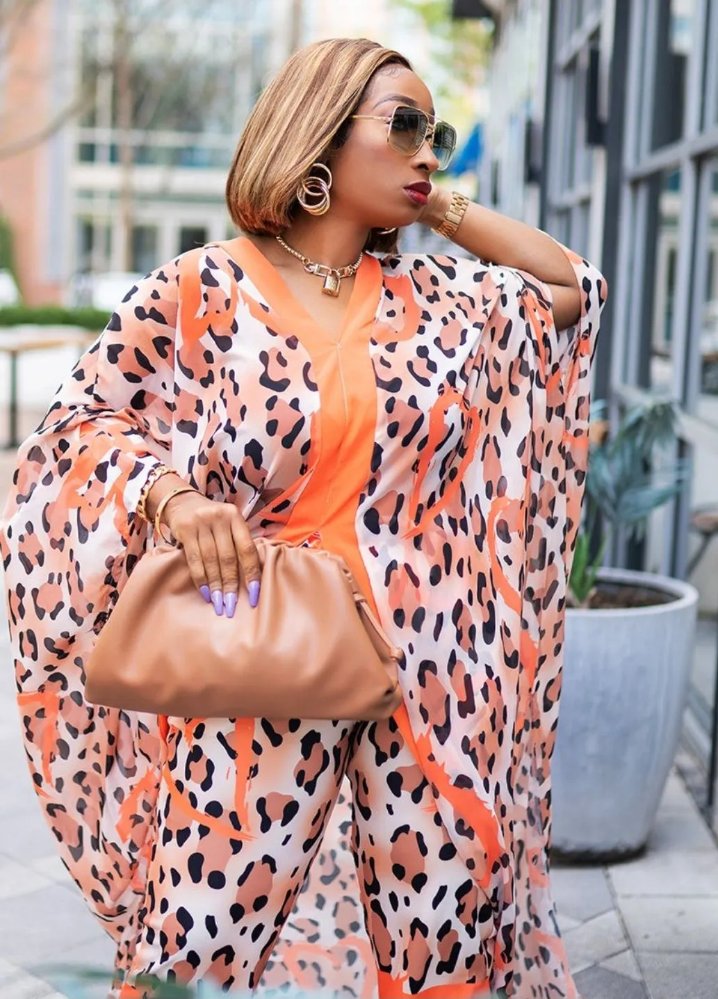 Rich Queen Vibes- 2pc Kaftan Top/Pant SET (Blue)