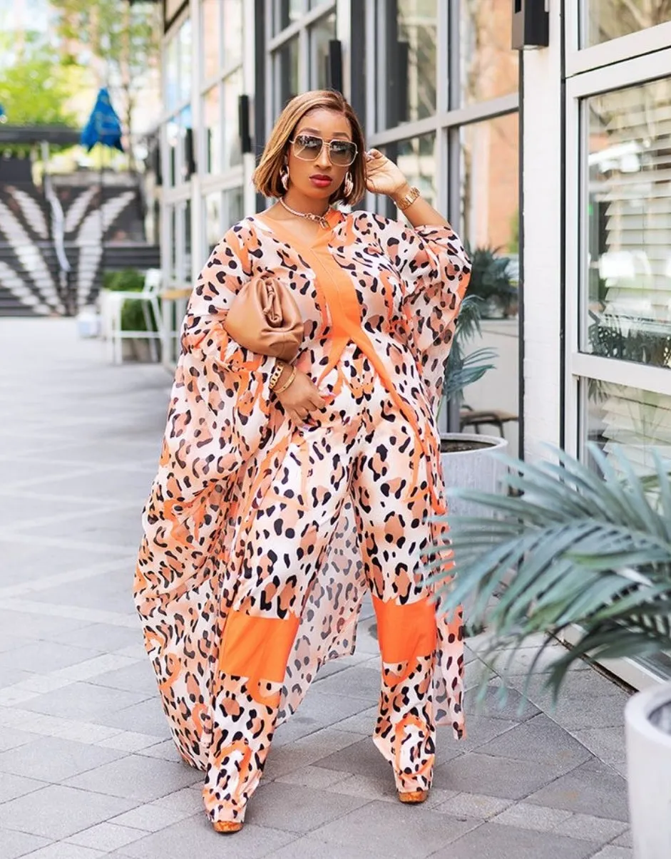 Rich Queen Vibes- 2pc Kaftan Top/Pant SET (Blue)