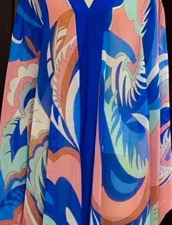 Rich Queen Vibes- 2pc Kaftan Top/Pant SET (Blue)
