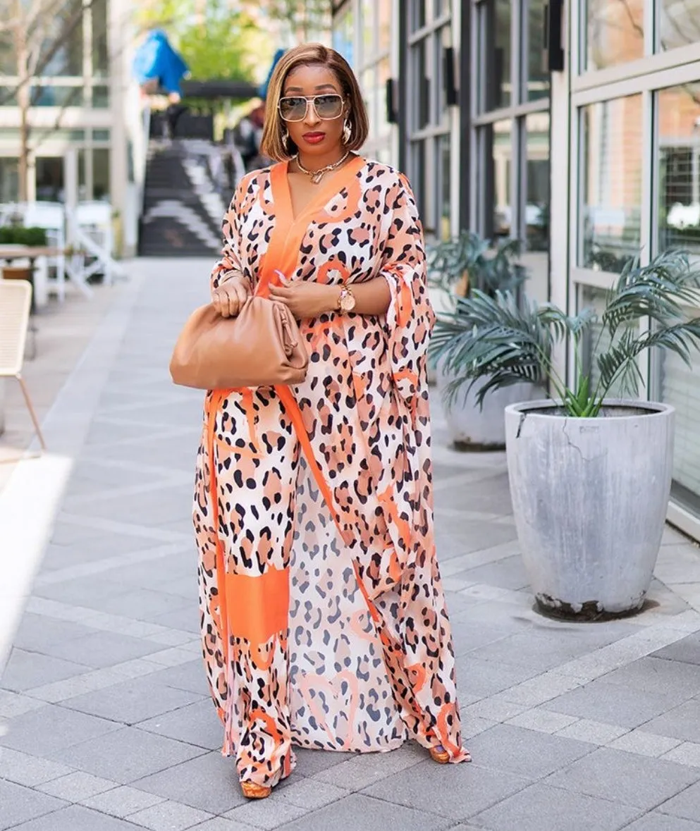 Rich Queen Vibes- 2pc Kaftan Top/Pant SET (Blue)
