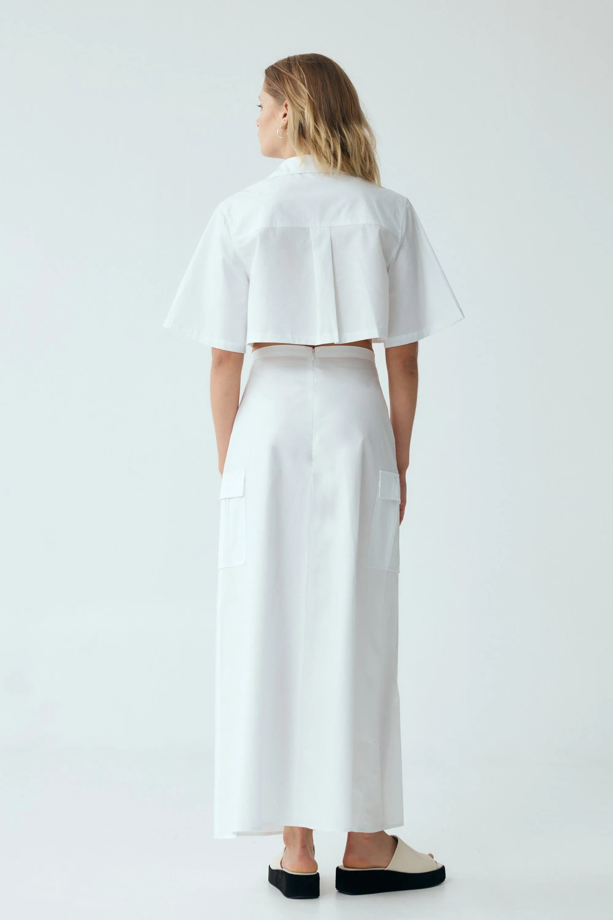 ROAM CROP SHIRT | WHITE