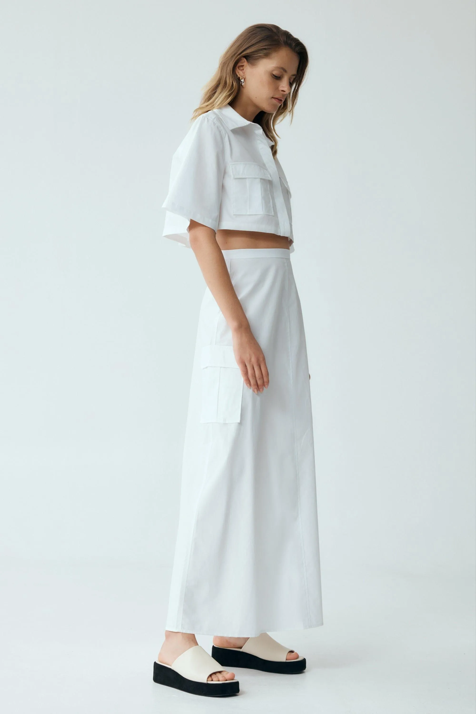 ROAM CROP SHIRT | WHITE