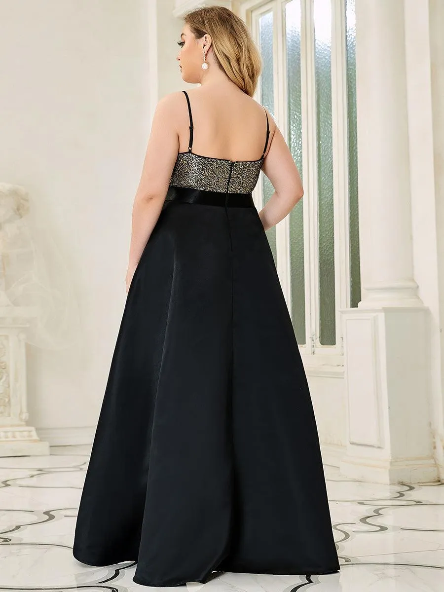 Robe de Bal Scintillante Sexy avec Dos Nu et Ourlet Irrégulier
