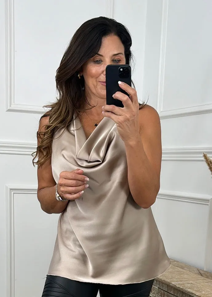 Rosaleen Gold Cowl Neck Cami