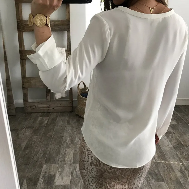 Ruffled Lace Up Summer Blouse
