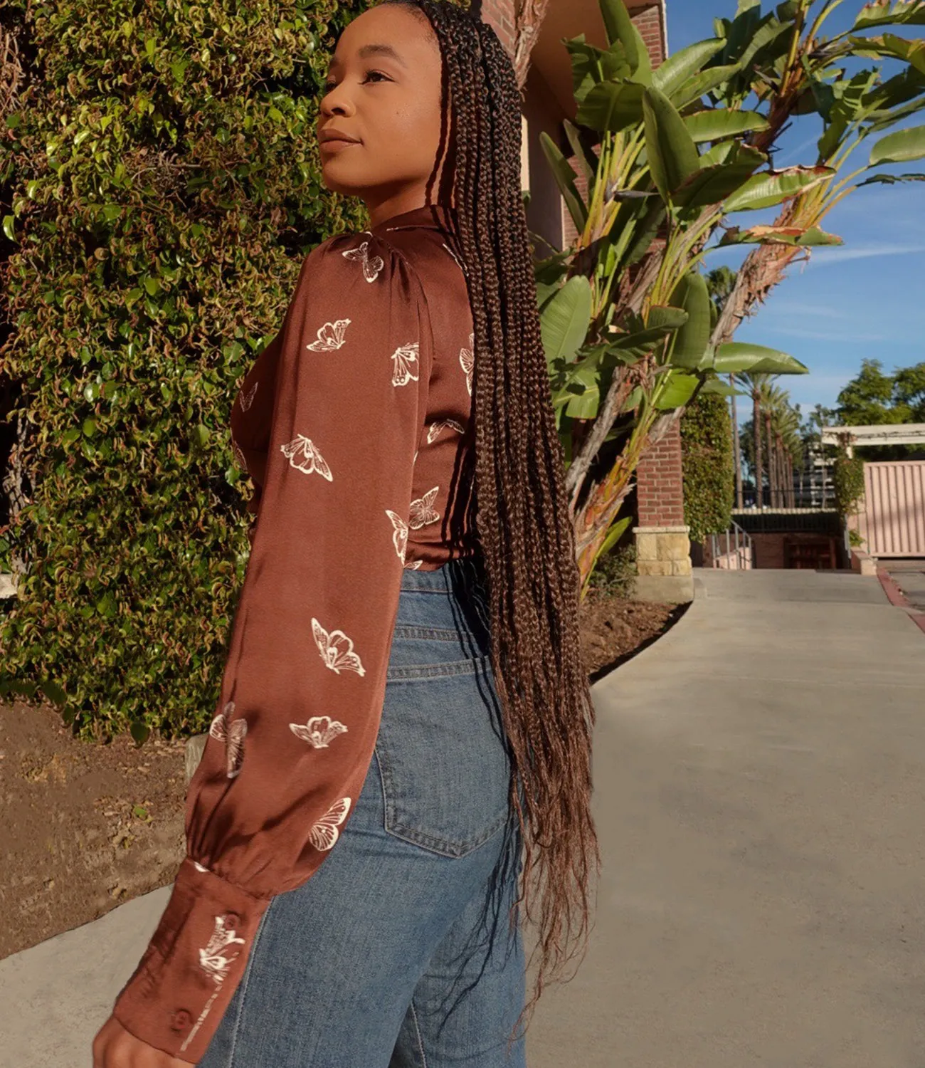 Satin Butterfly Top(Brown)