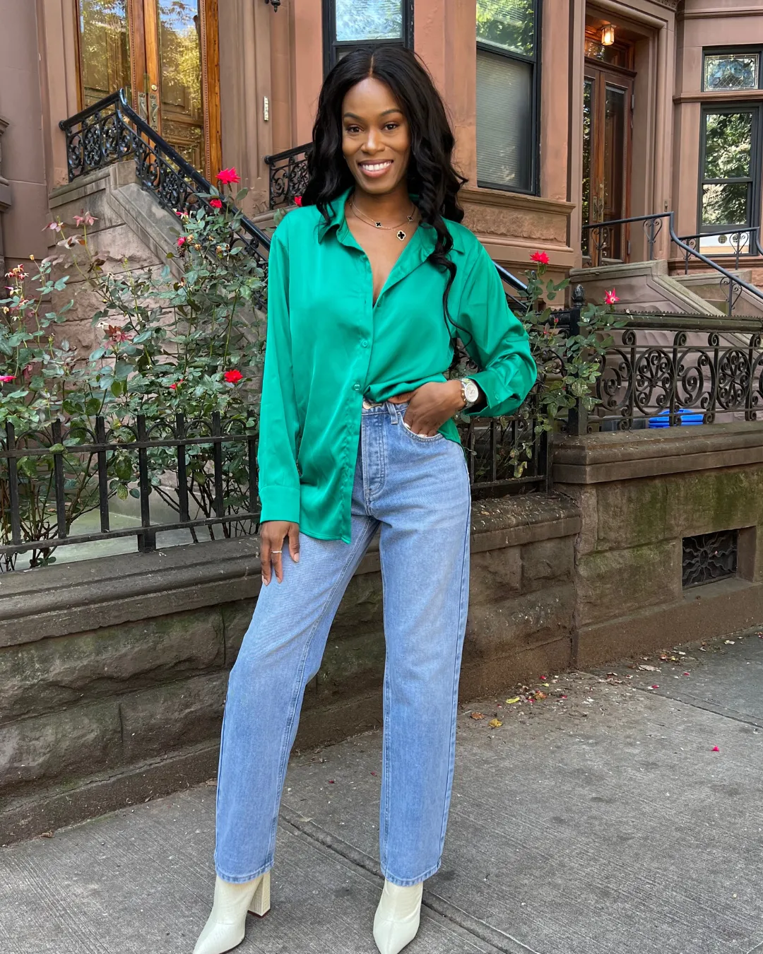 Satin Effect Button Up Shirt