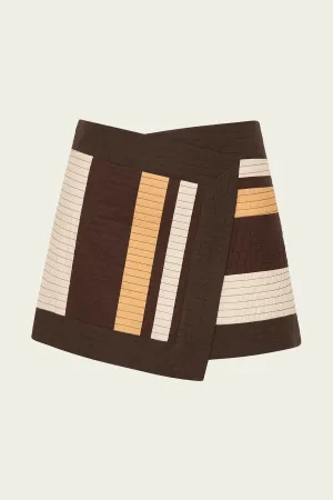 Savanna Wrap Mini Skirt in Cantina Stripe