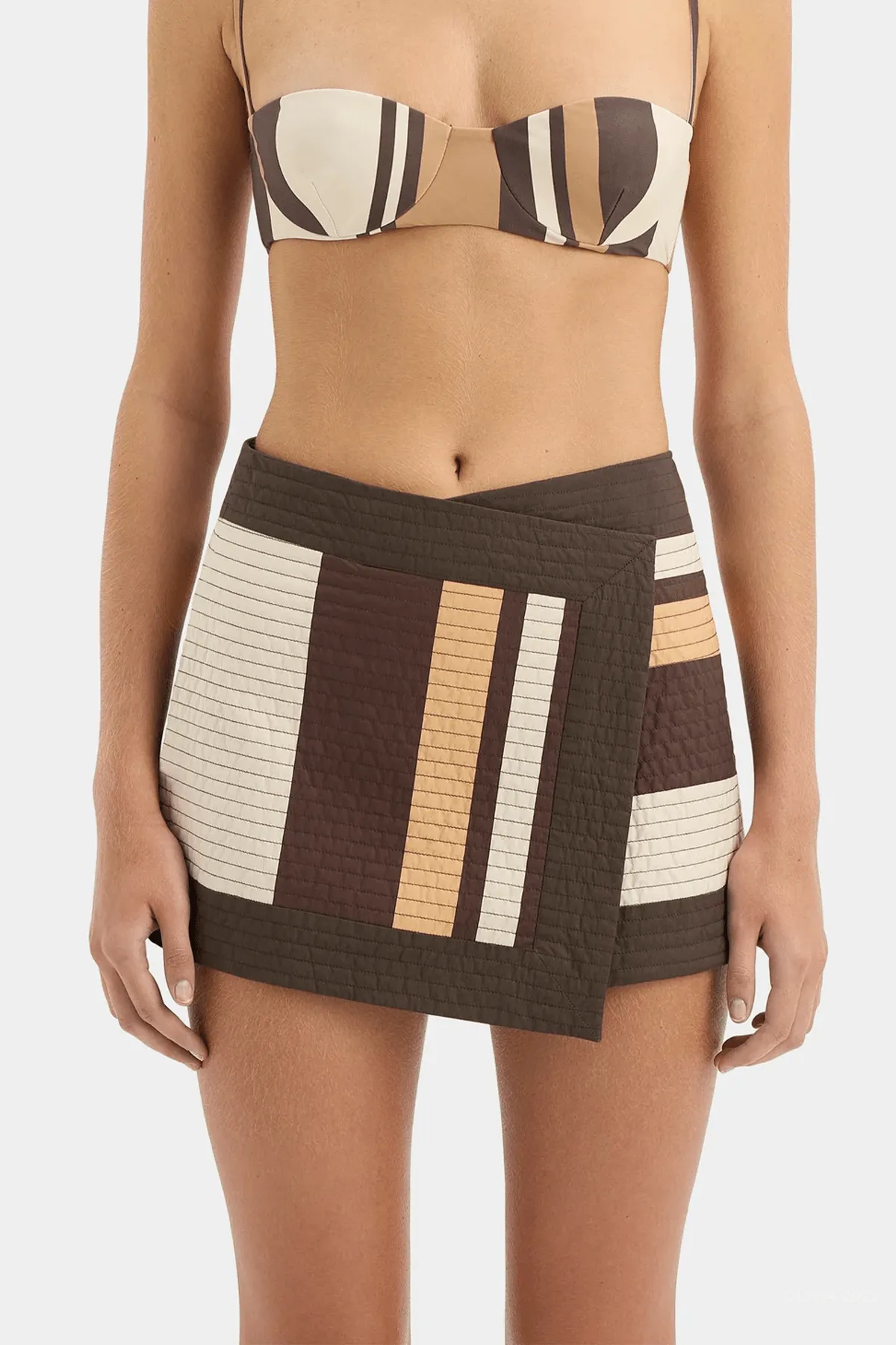 Savanna Wrap Mini Skirt in Cantina Stripe