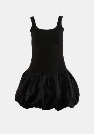 Scoop Neckline Sleeveless Bubble Hem Mini Dress