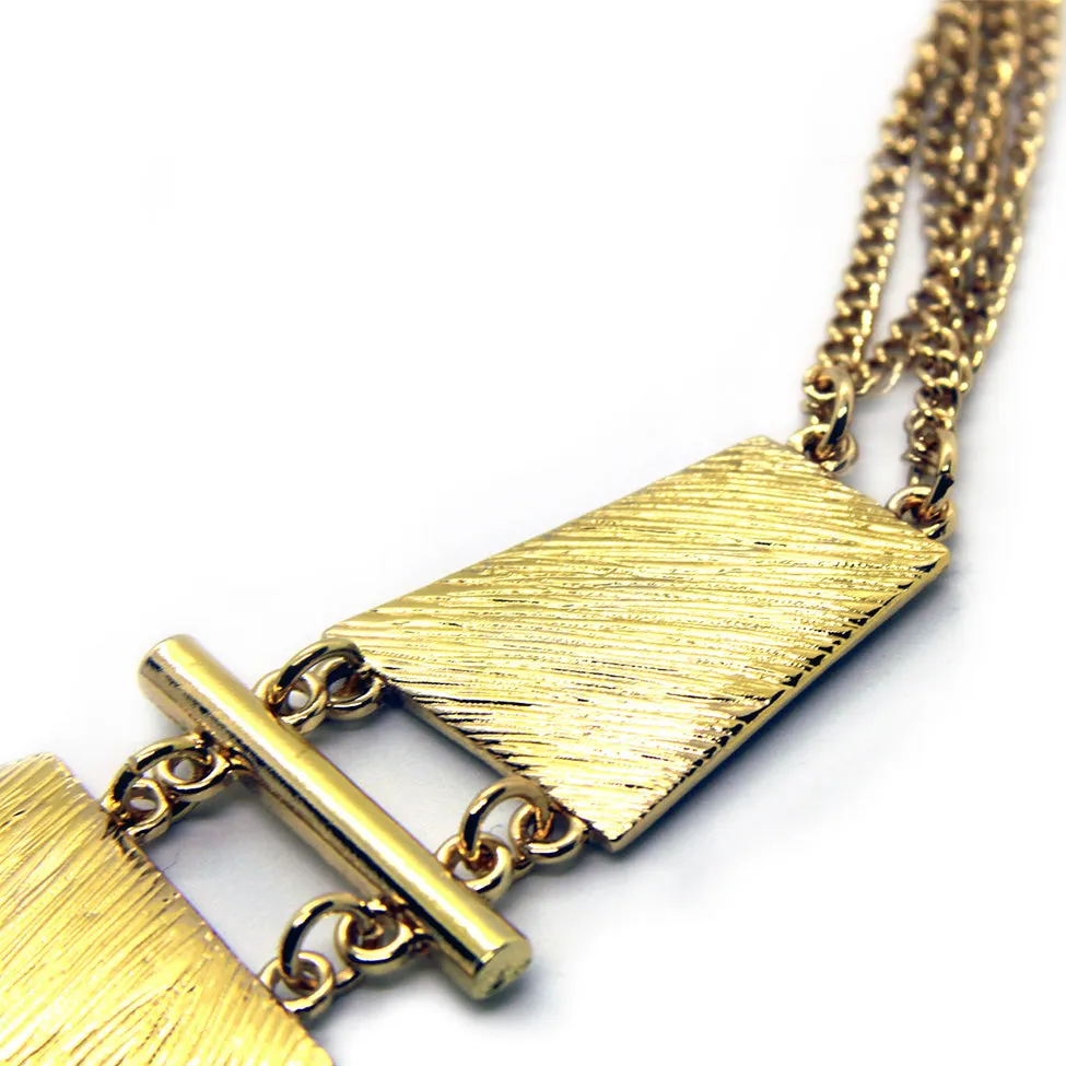 Seduction: Scratched Metal Geo Necklace Set