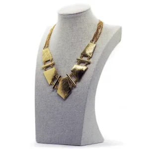 Seduction: Scratched Metal Geo Necklace Set
