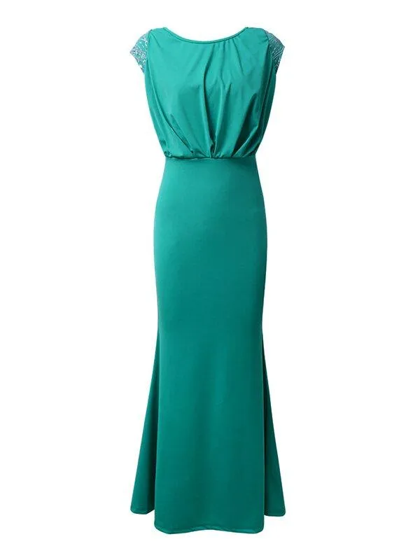 Sexy Round Neck Mermaid Maxi Dress