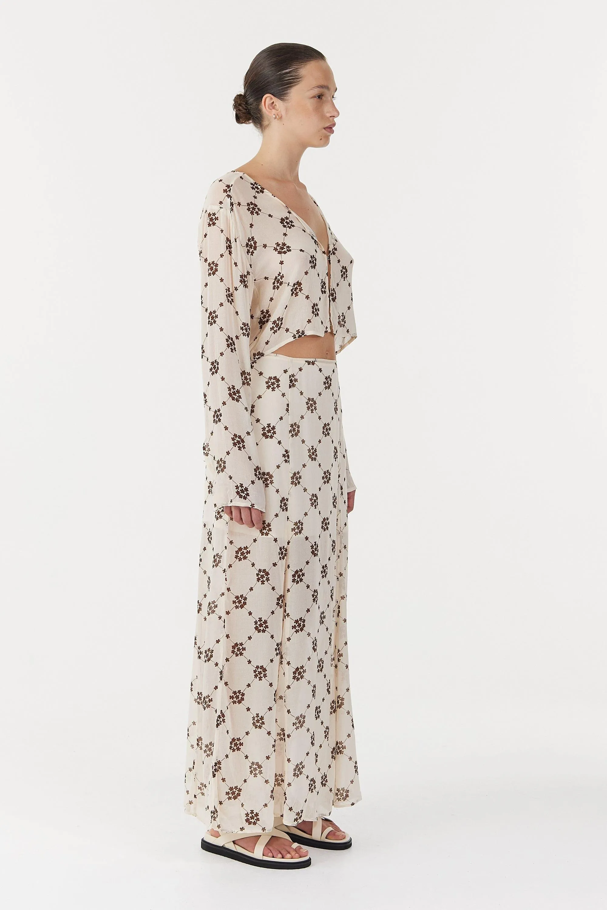 SHEER MOTION BLOUSE | LINEAR BLOOM