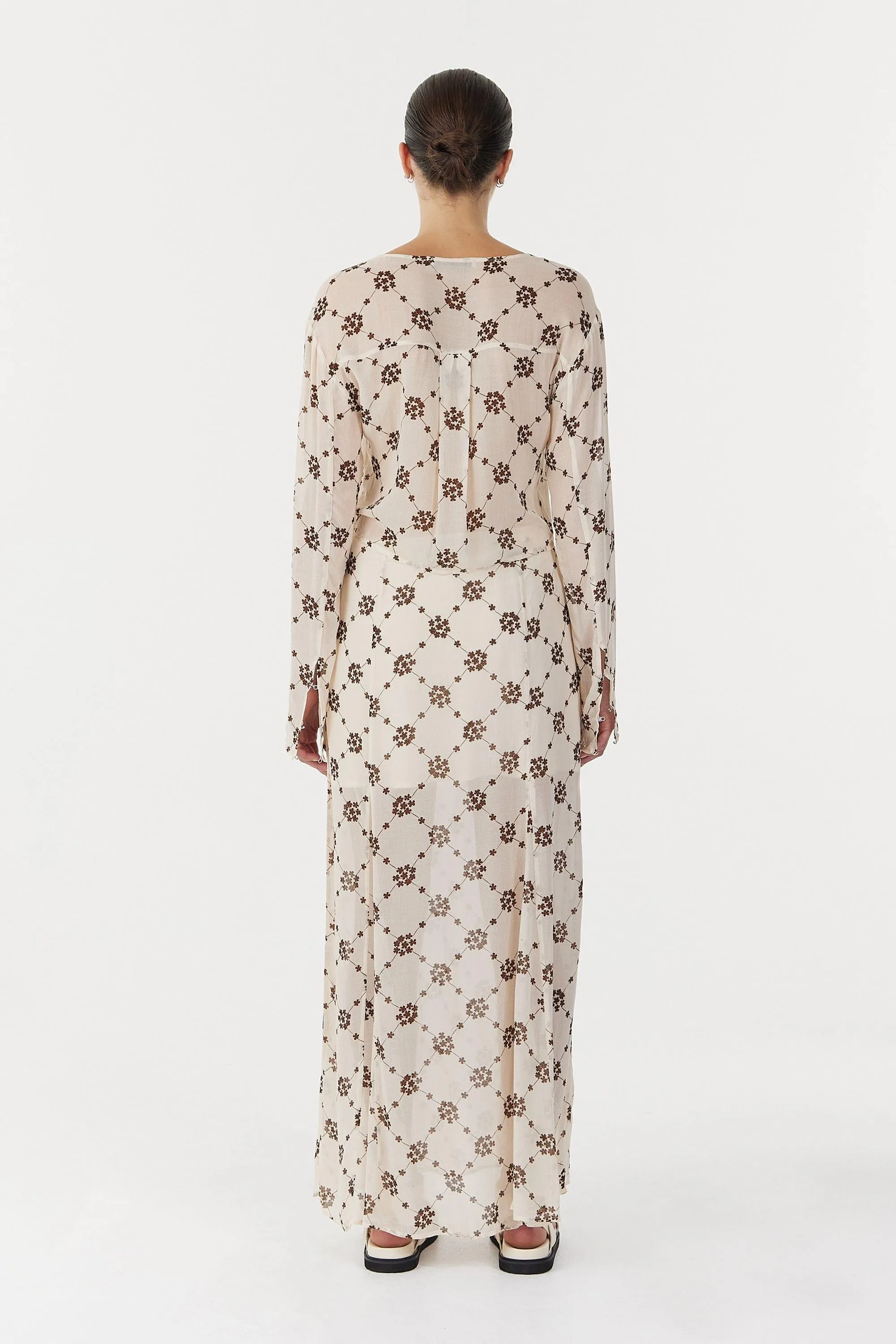 SHEER MOTION BLOUSE | LINEAR BLOOM