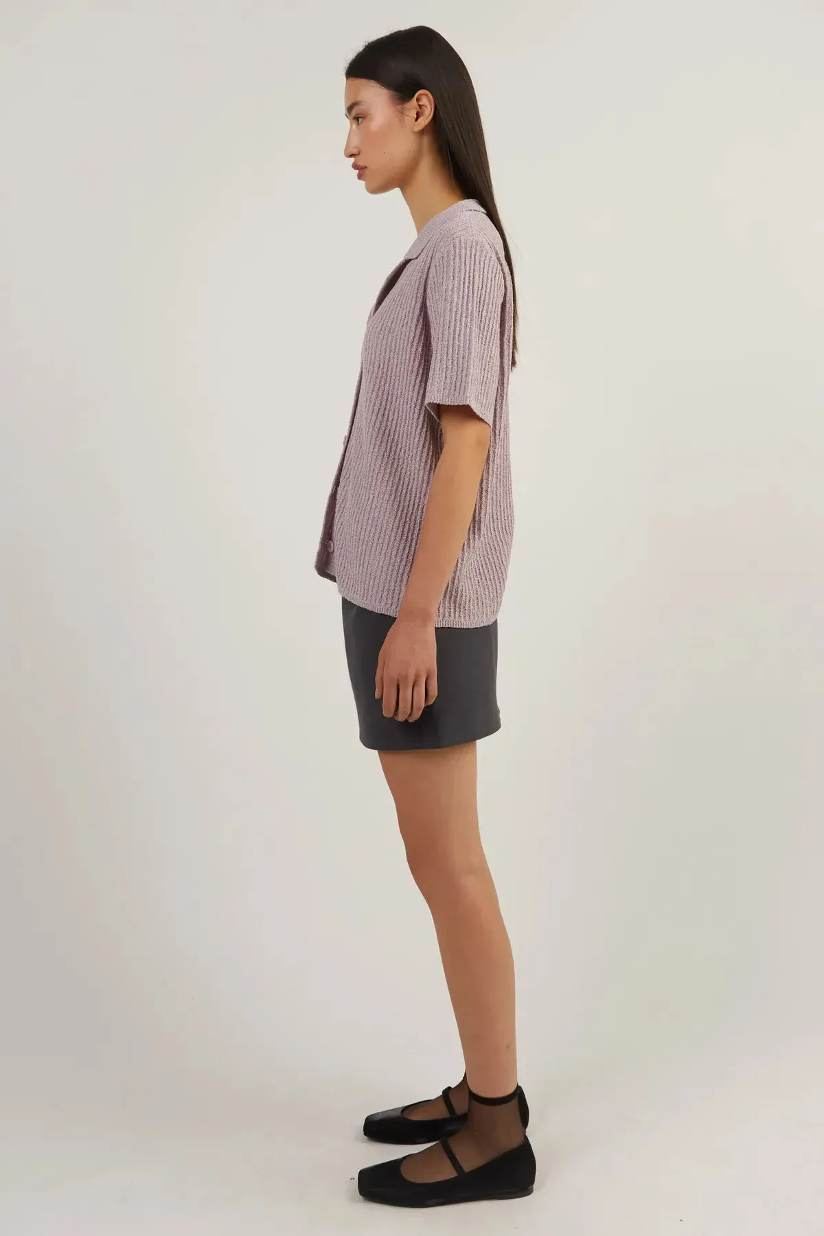 Short Sleeve Button Up Cardigan