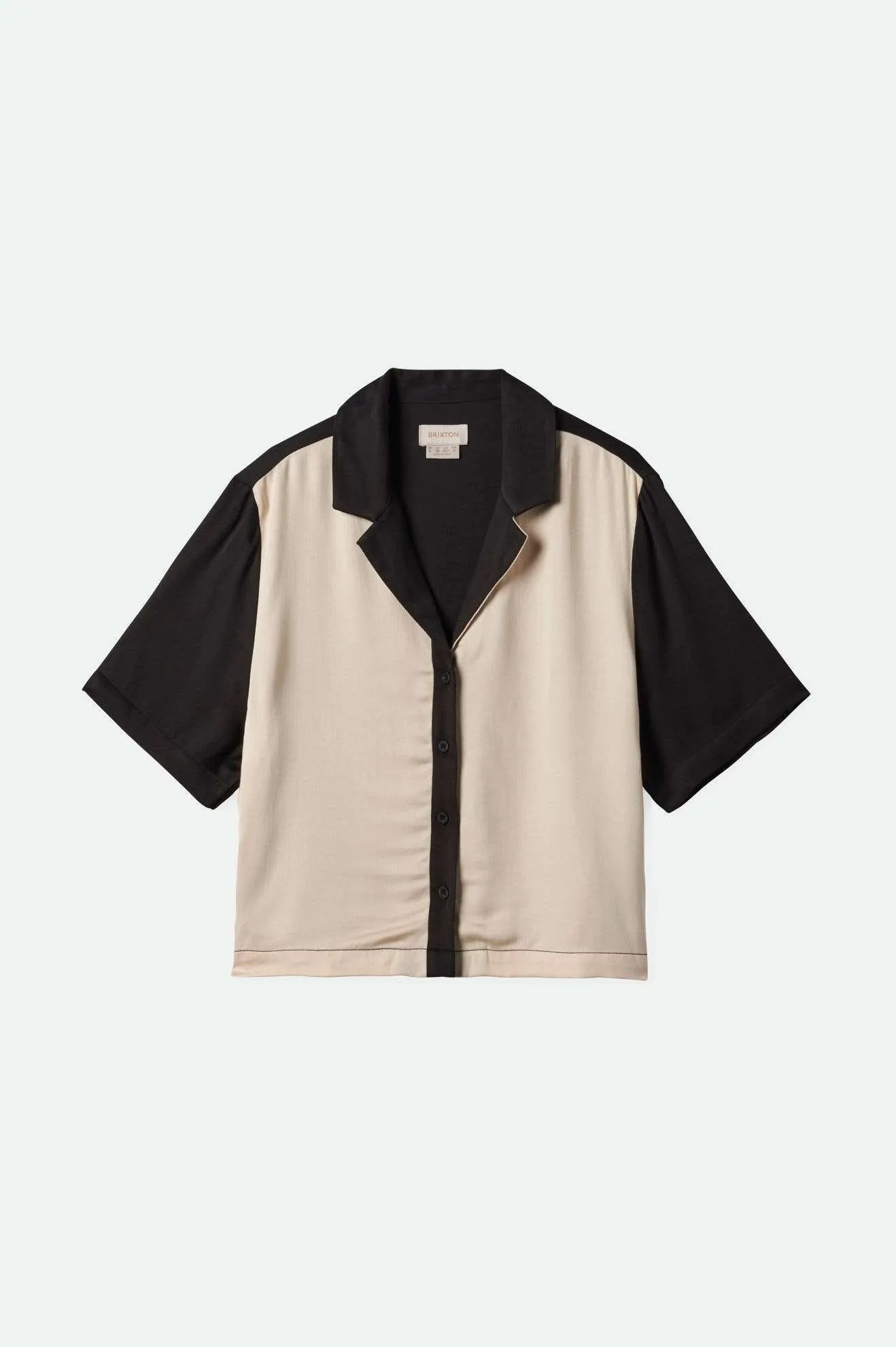 Silky SS Bowling Button Down | Washed Black/Whitecap