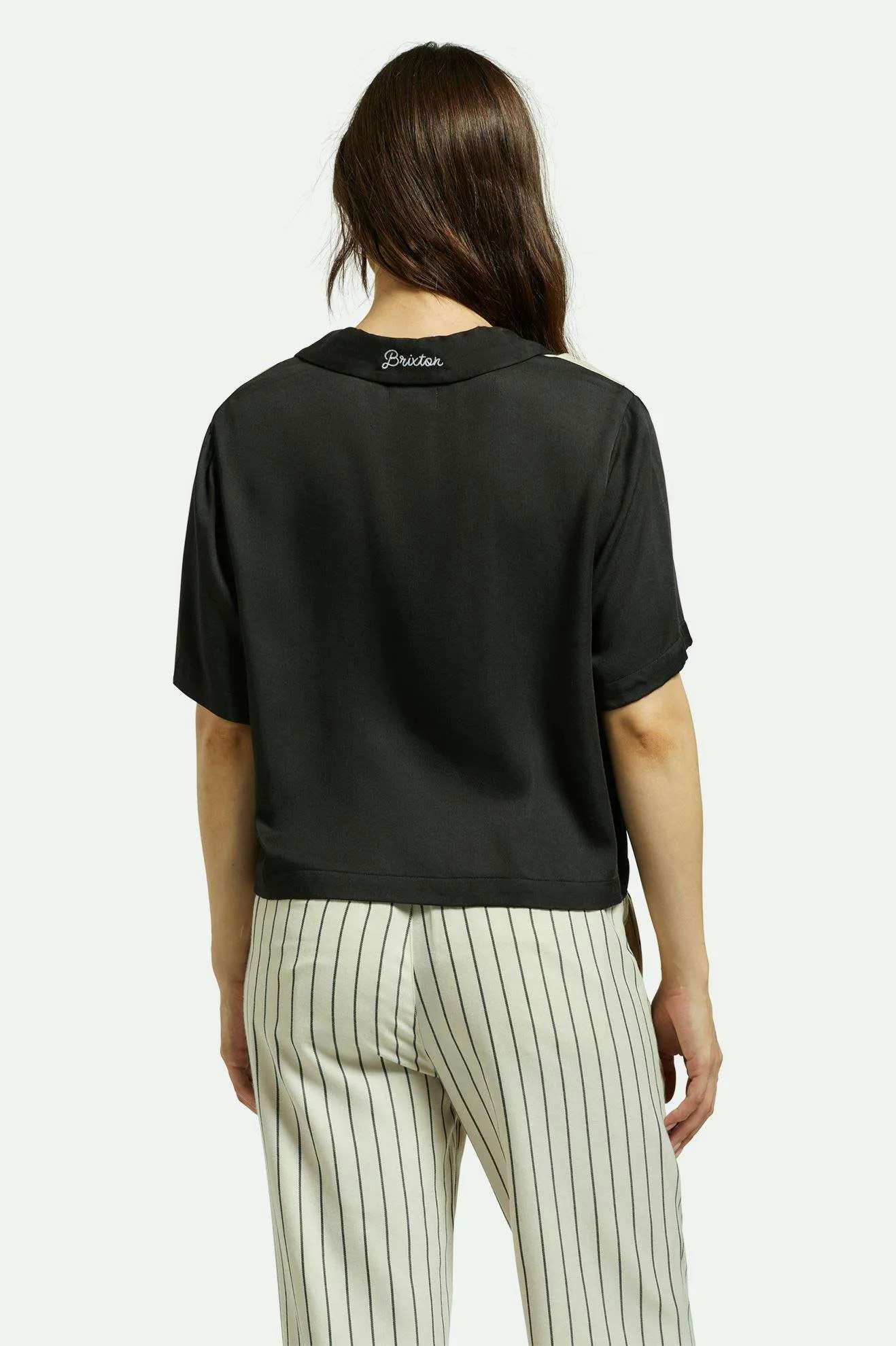 Silky SS Bowling Button Down | Washed Black/Whitecap