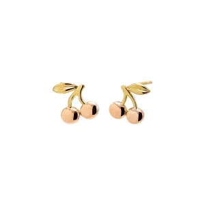 Solid Mini Cherry Stud Earring 14K