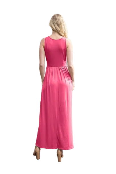 Solid Sleeveless Maxi Dress Fuchsia - Pack of 6